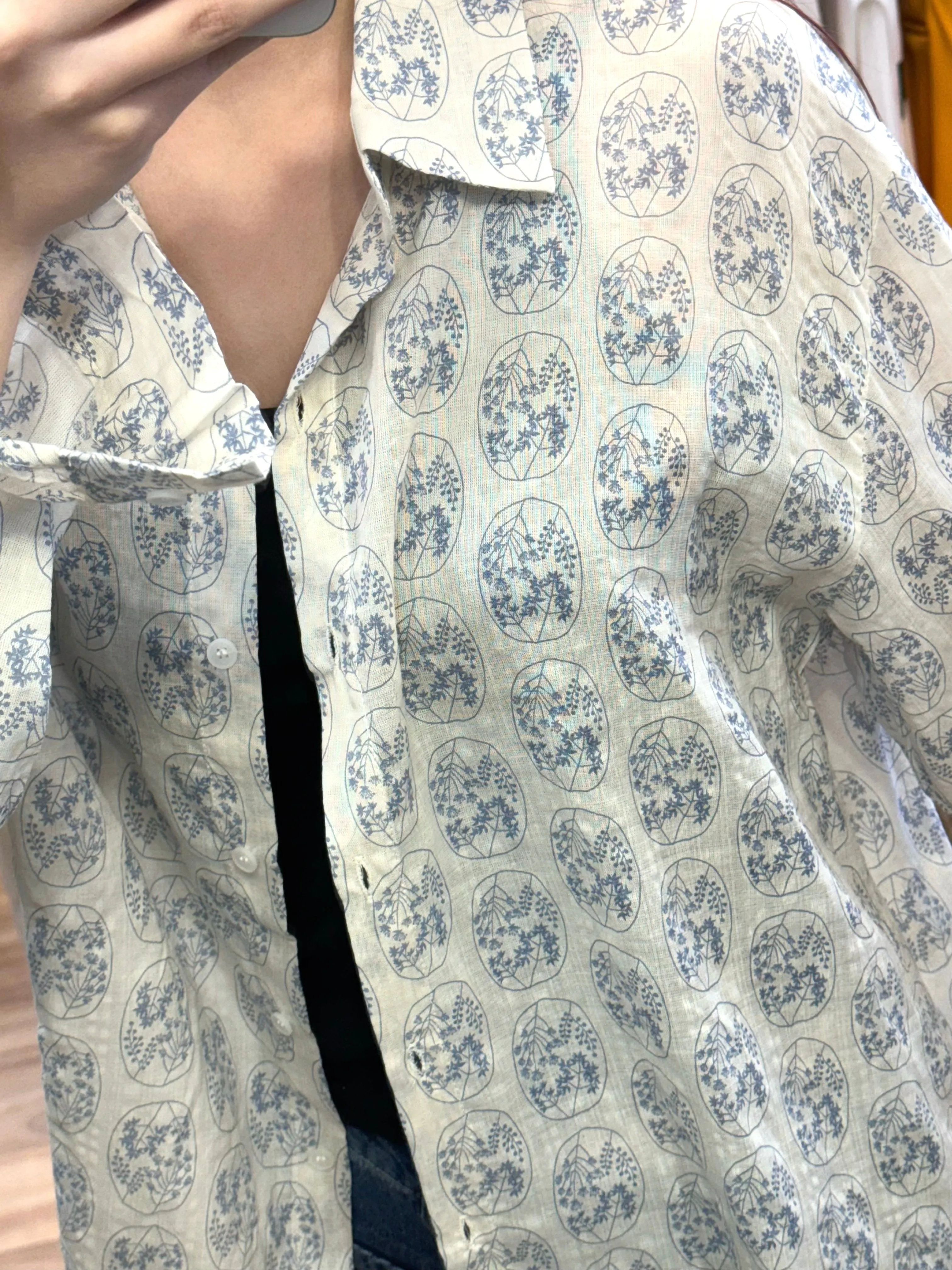 100% Linen Floral Shirt