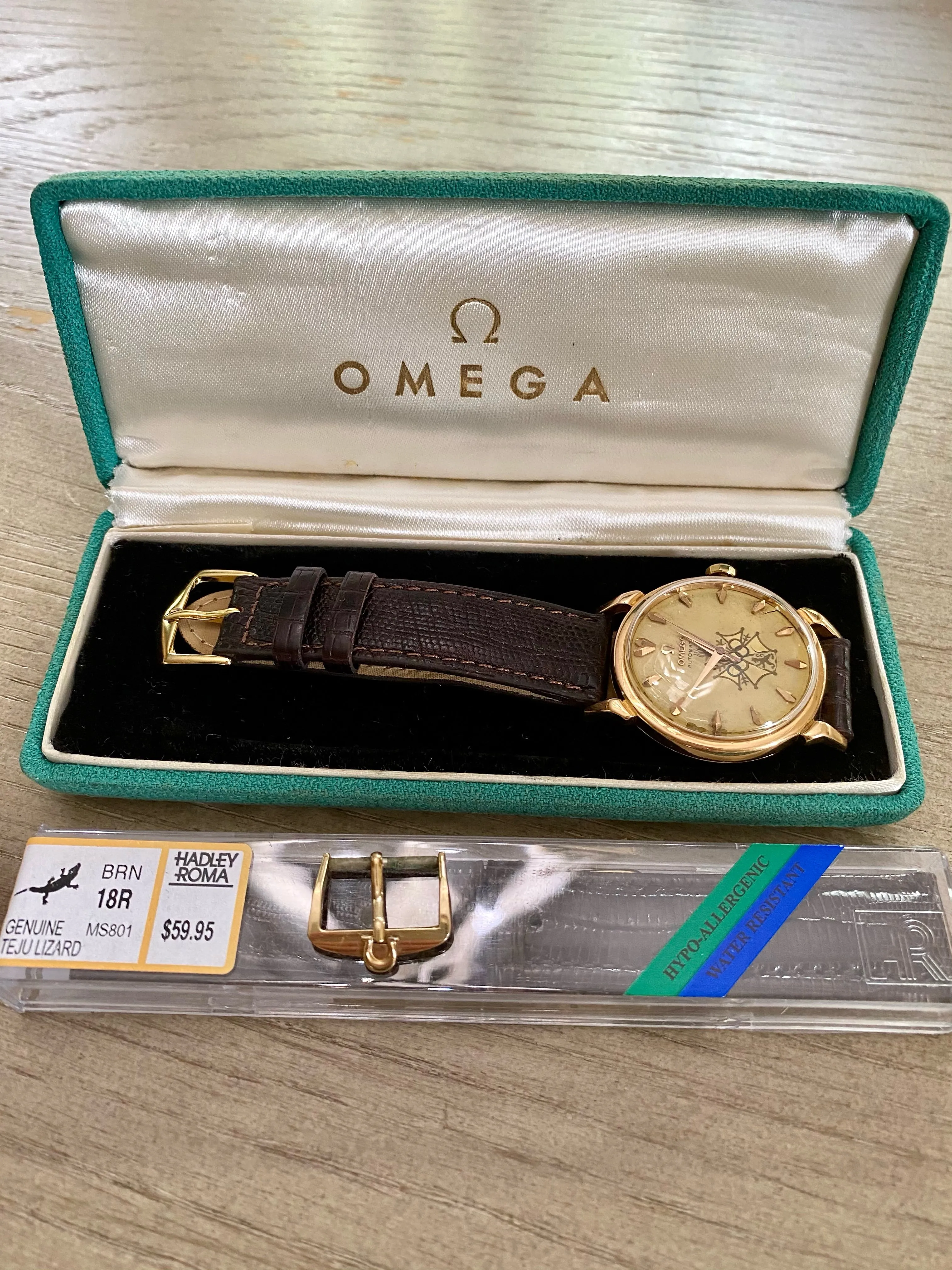 1956 Omega Seamaster Olympic XVI Mens Vintage 18K Rose Gold Watch - Very Rare Cross of Merit Dial