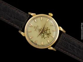 1956 Omega Seamaster Olympic XVI Mens Vintage 18K Rose Gold Watch - Very Rare Cross of Merit Dial