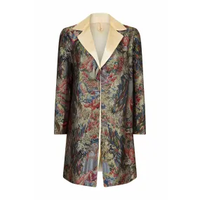 1960s Silk Brocade Jacket With Ivory Silk Collar