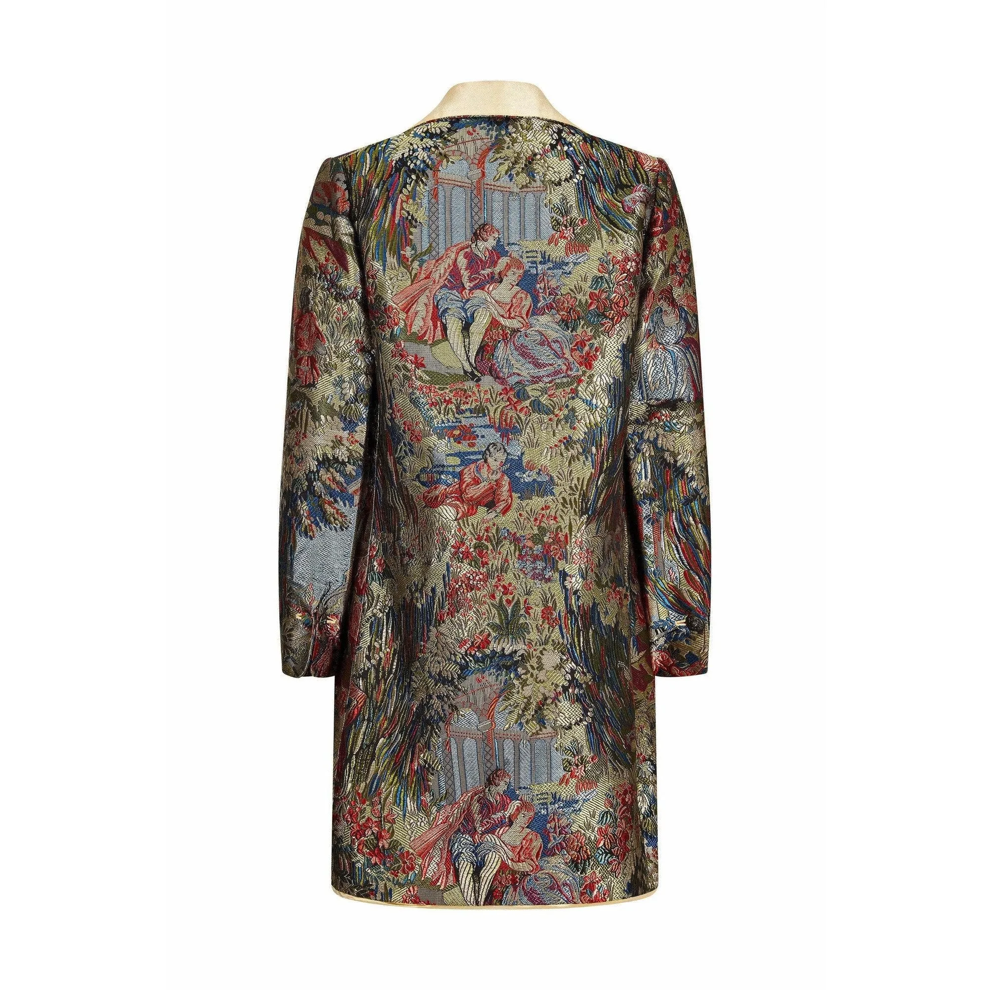 1960s Silk Brocade Jacket With Ivory Silk Collar