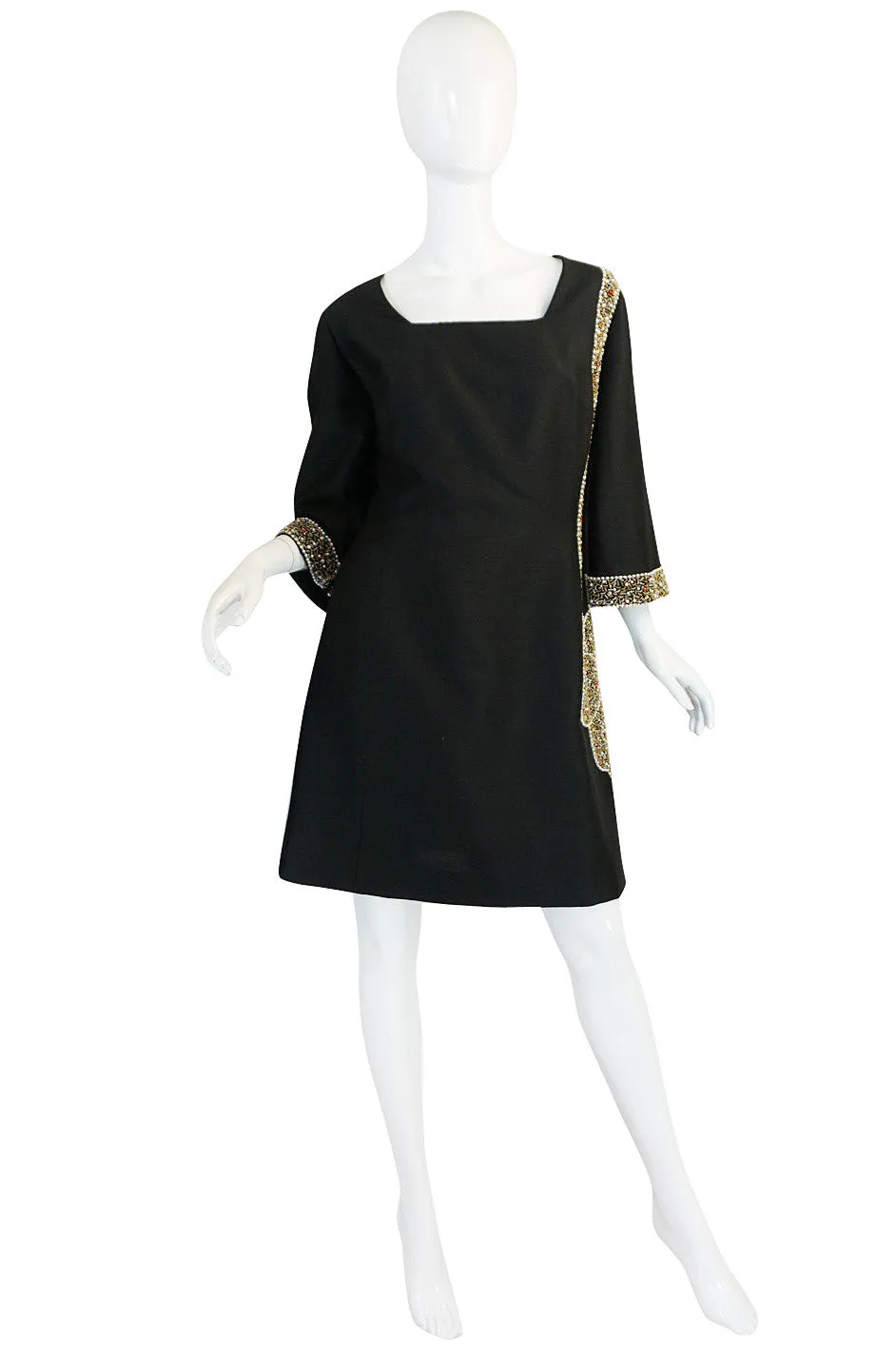 1960s Trompe L'oeil Beaded Bag Dress & Matching Coat