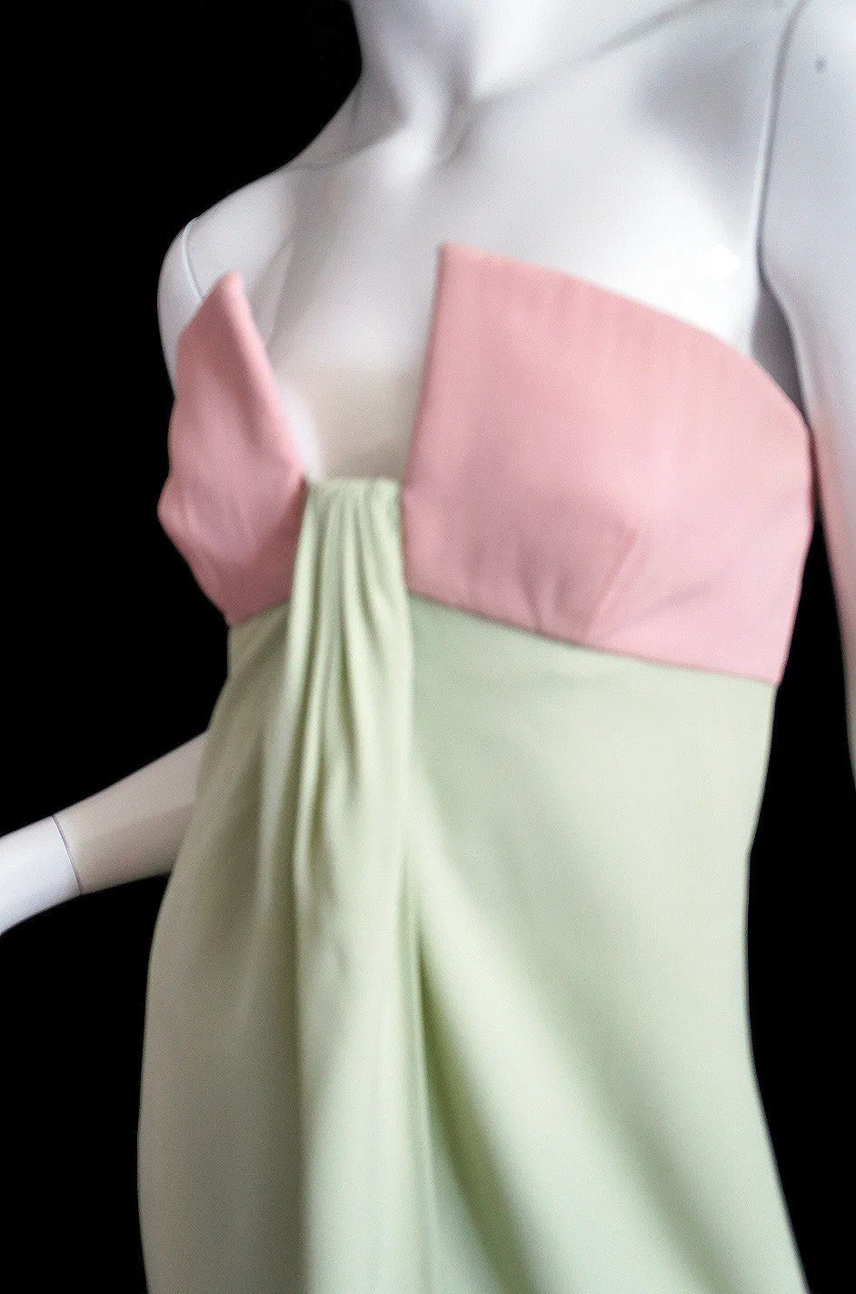 1965 Valentino Silk Pink & Mint Gown