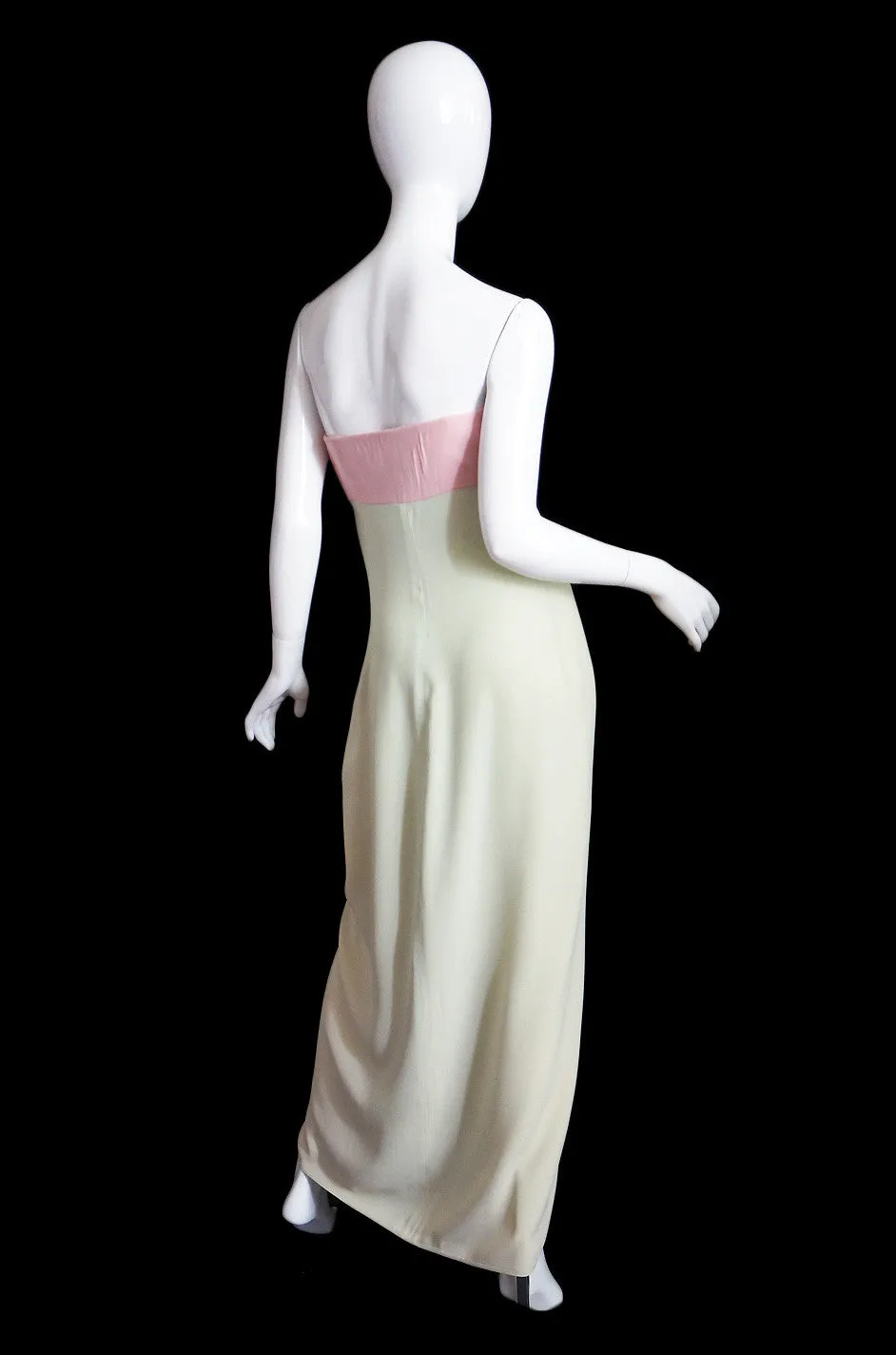 1965 Valentino Silk Pink & Mint Gown