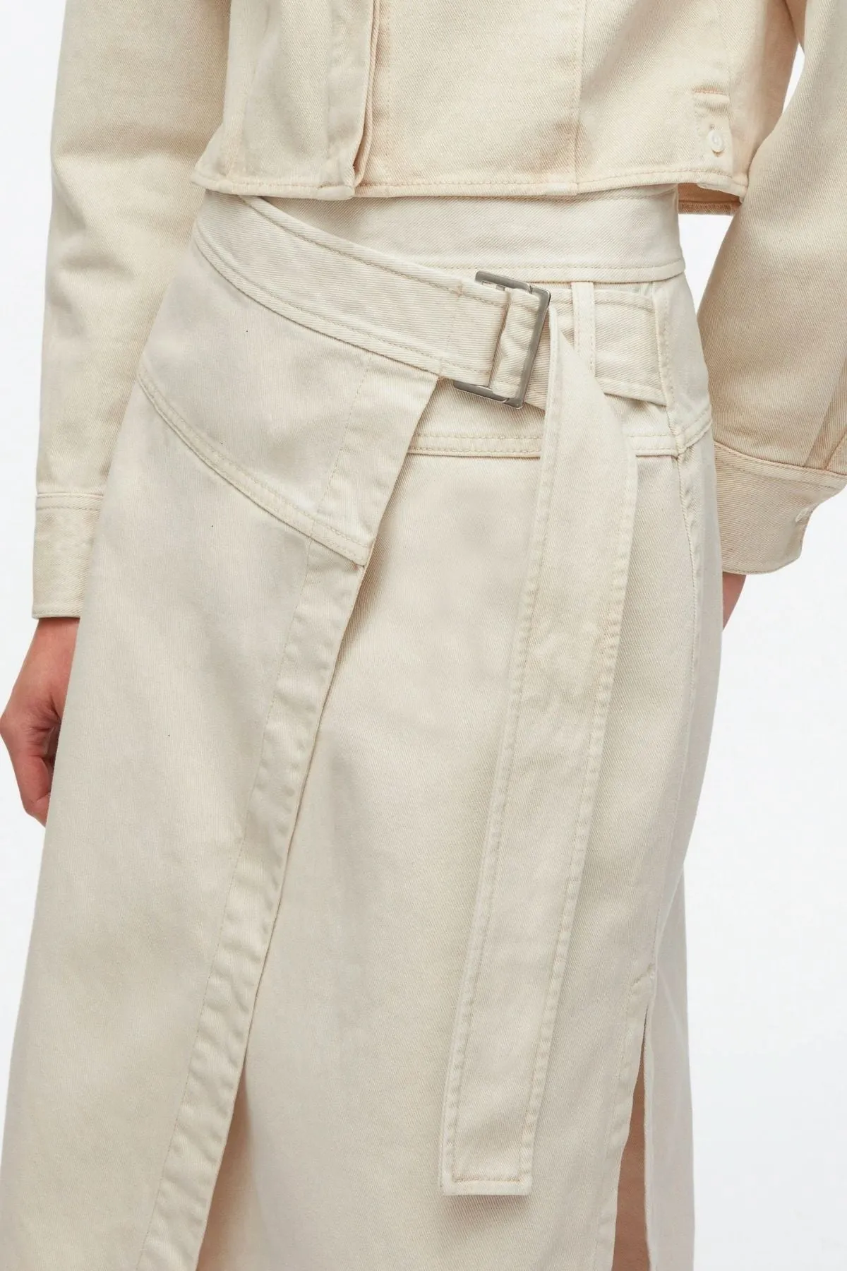 3.1 Phillip Lim Denim Wrap Skirt - Ecru