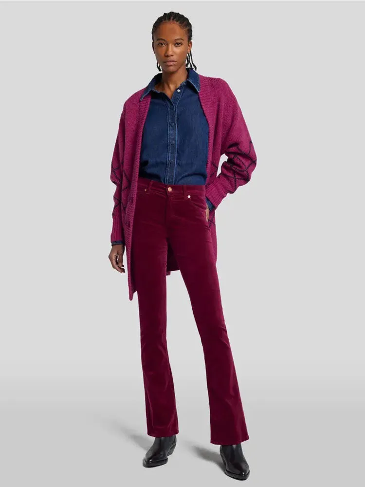 7 For All Mankind Bootcut Velvet Jeans Raspberry