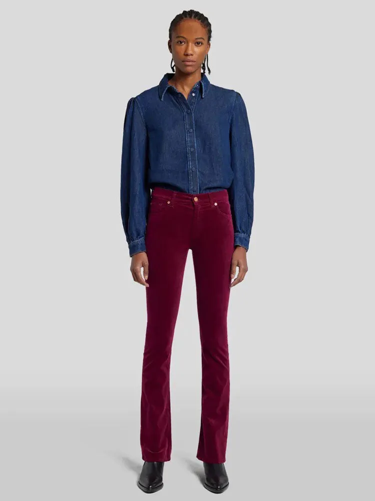 7 For All Mankind Bootcut Velvet Jeans Raspberry