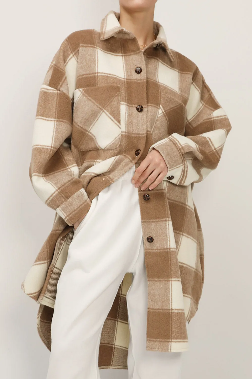 Ada Oversized Plaid Shirt Jacket