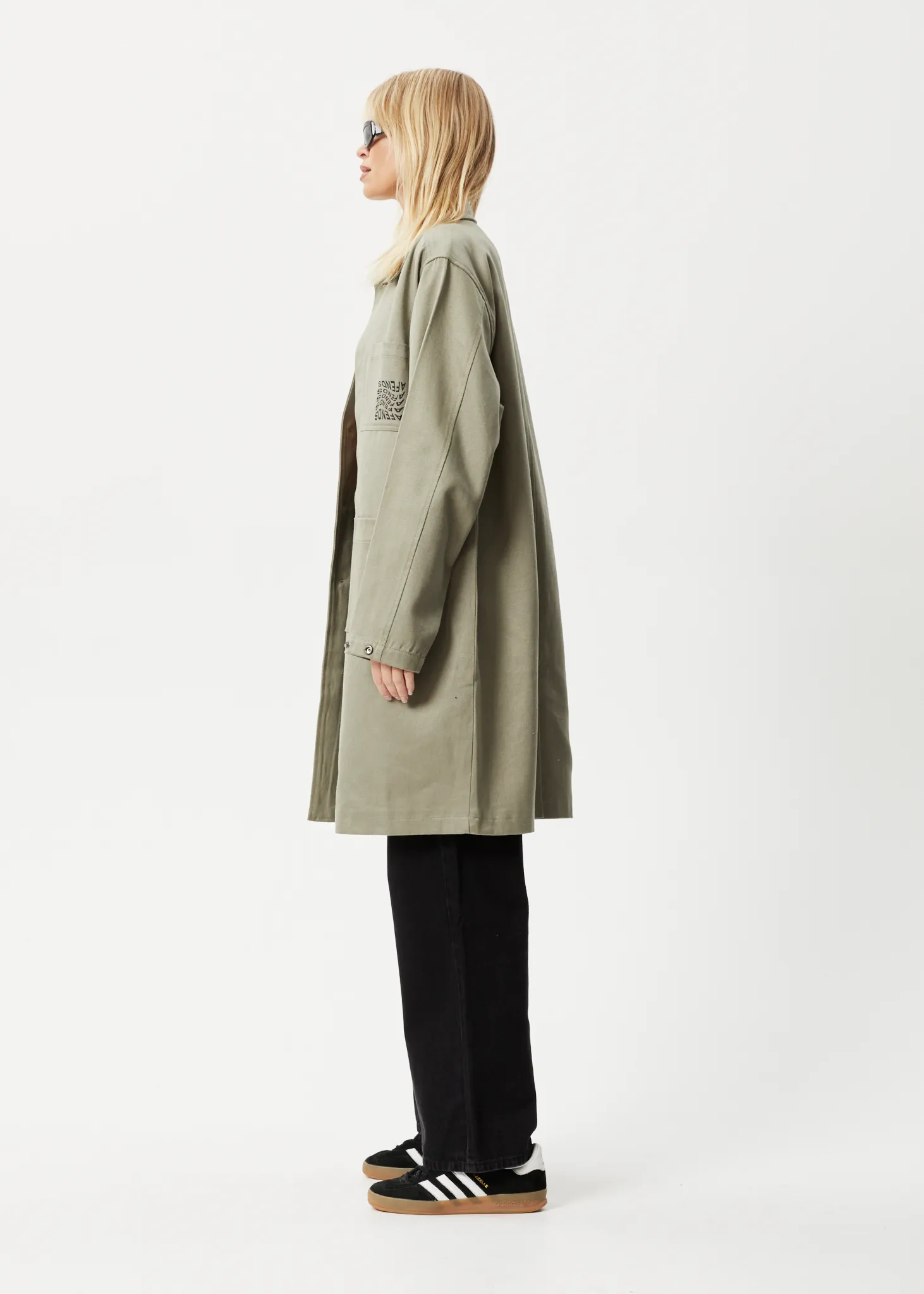 AFENDS Unisex Oracle - Trench Coat - Olive