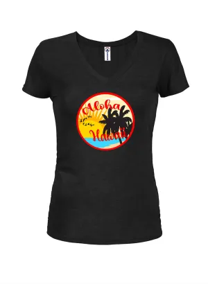 Aloha Hawaii Juniors V Neck T-Shirt