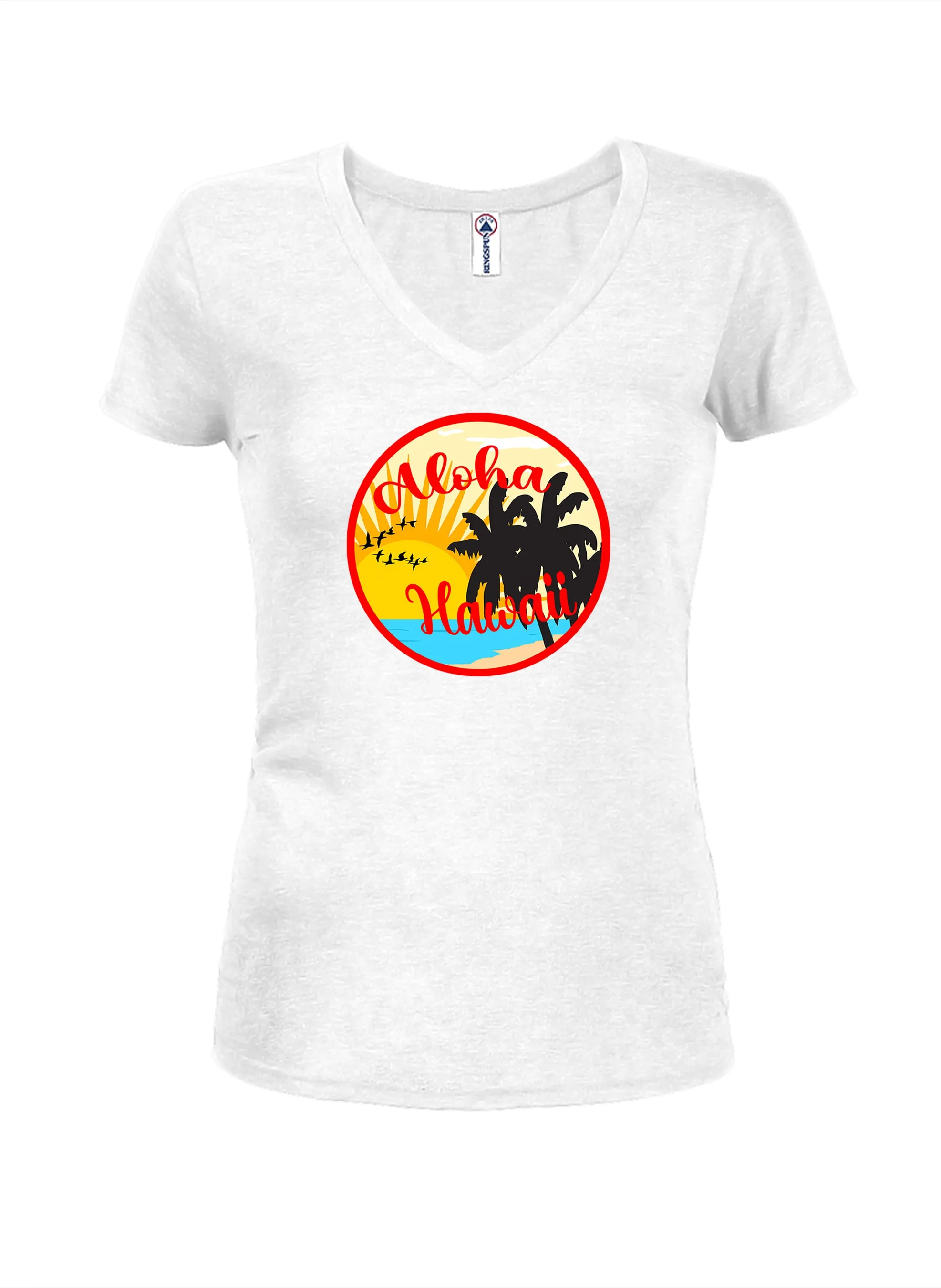 Aloha Hawaii Juniors V Neck T-Shirt