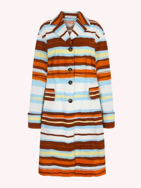 Amaia brushstroke print trench coat in cotton