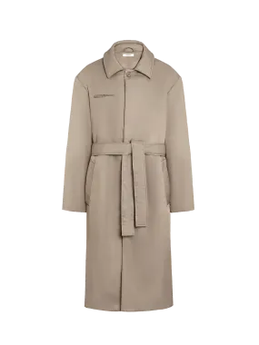 Archive Mens Flower-Warmth Trench Coat—taupe