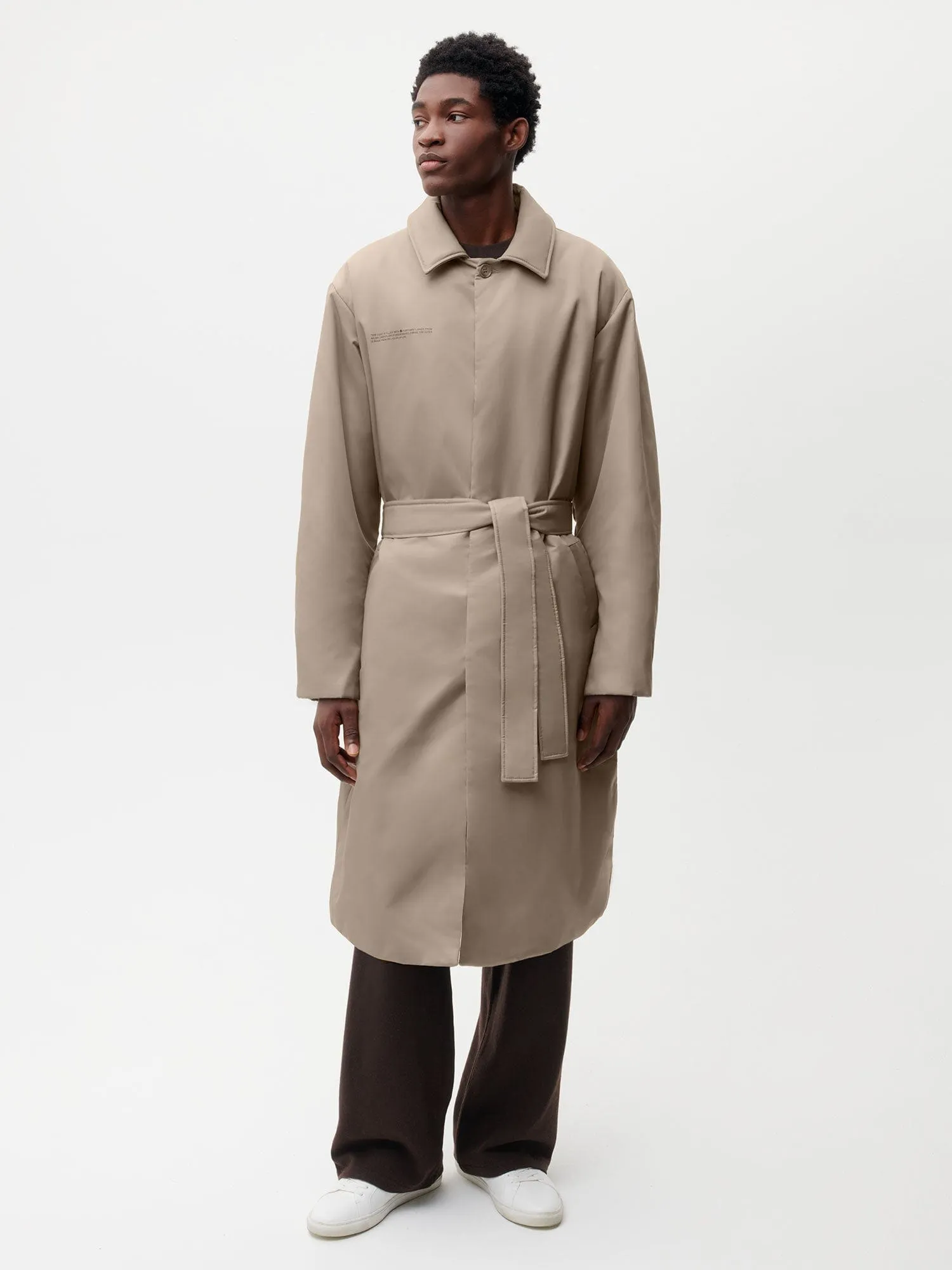 Archive Mens Flower-Warmth Trench Coat—taupe