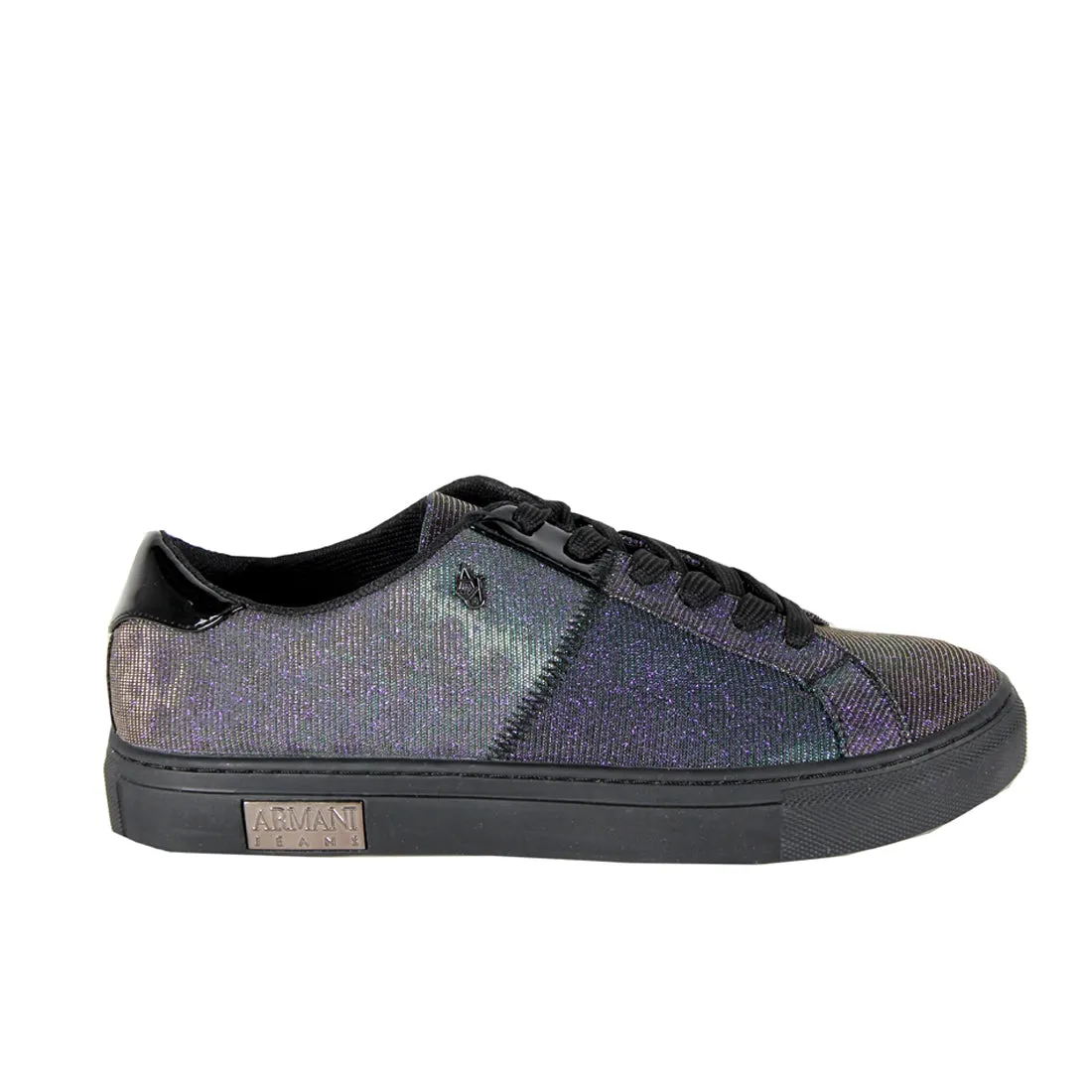 Armani Jeans Glitter Detail Multi Colour Trainers