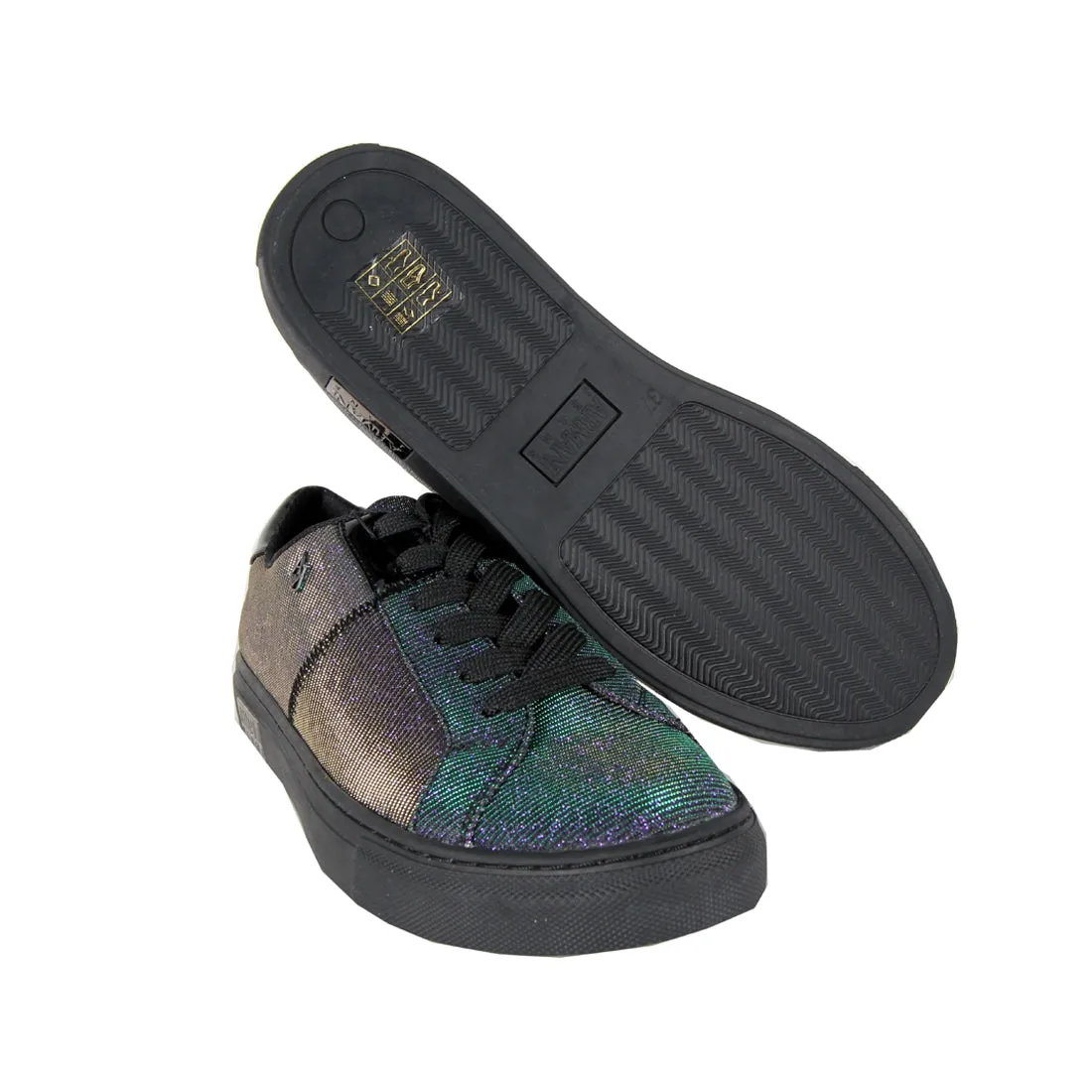 Armani Jeans Glitter Detail Multi Colour Trainers