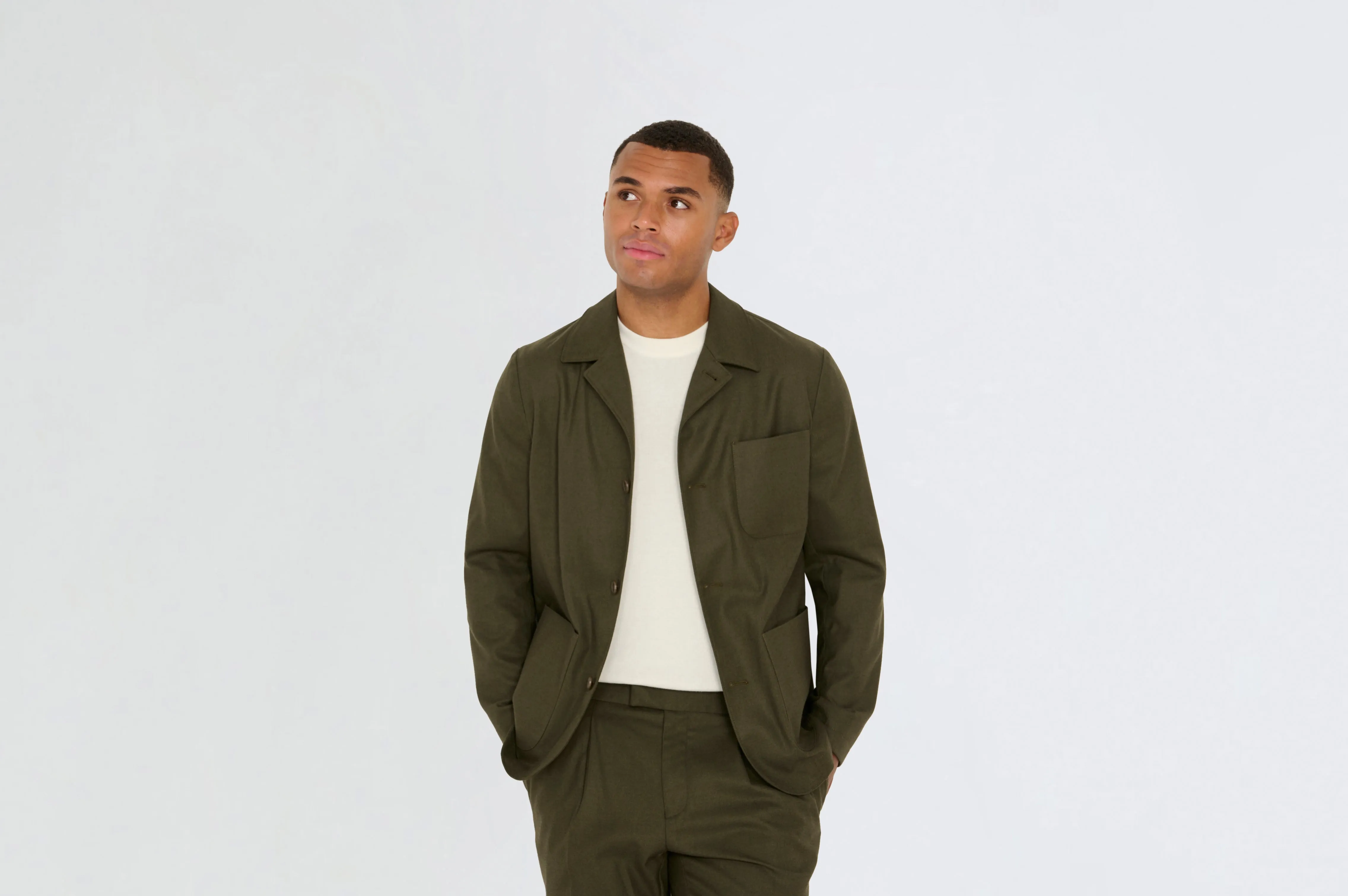 Arthur Flannel Jacket in Khaki