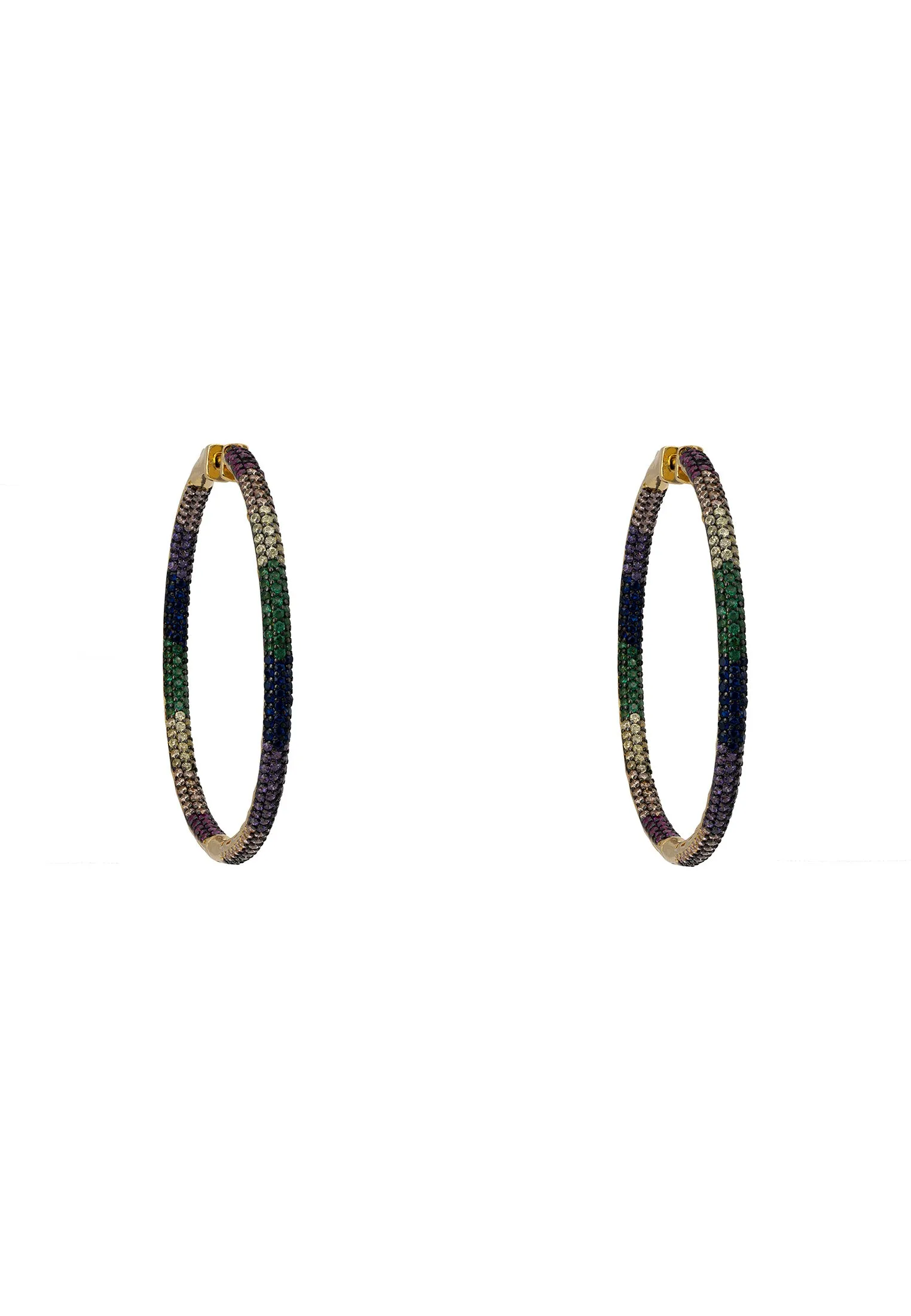 Astoria Hoop Earrings Rainbow Gold