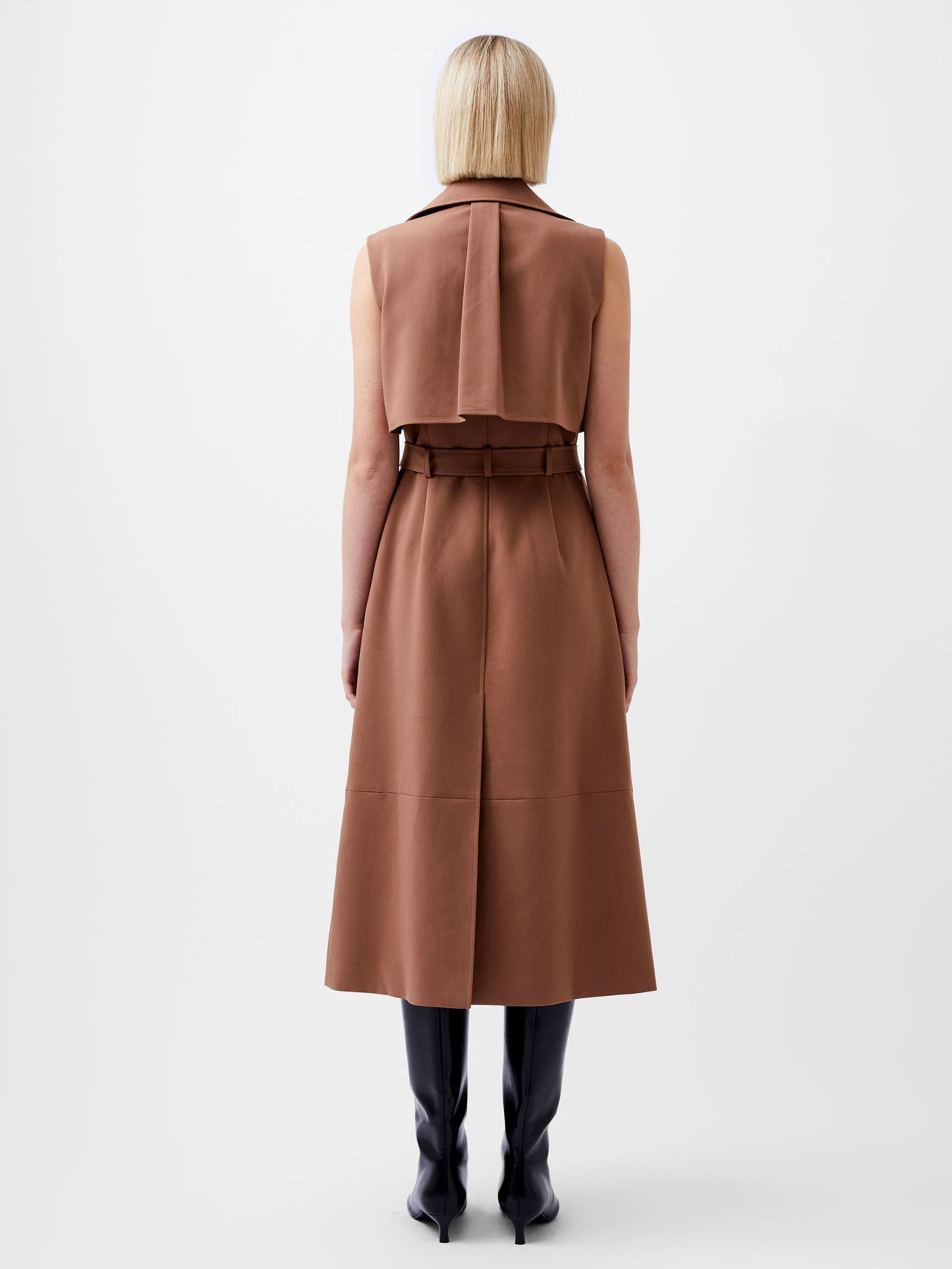 Azra Twill Sleeveless Trench Dress