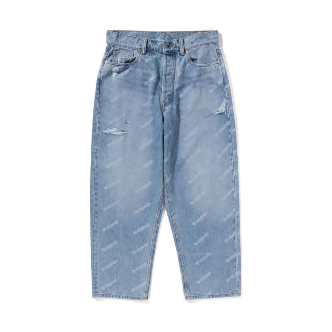 BAPE HEXAGRAM LASER DESTROY JEANS BLUE