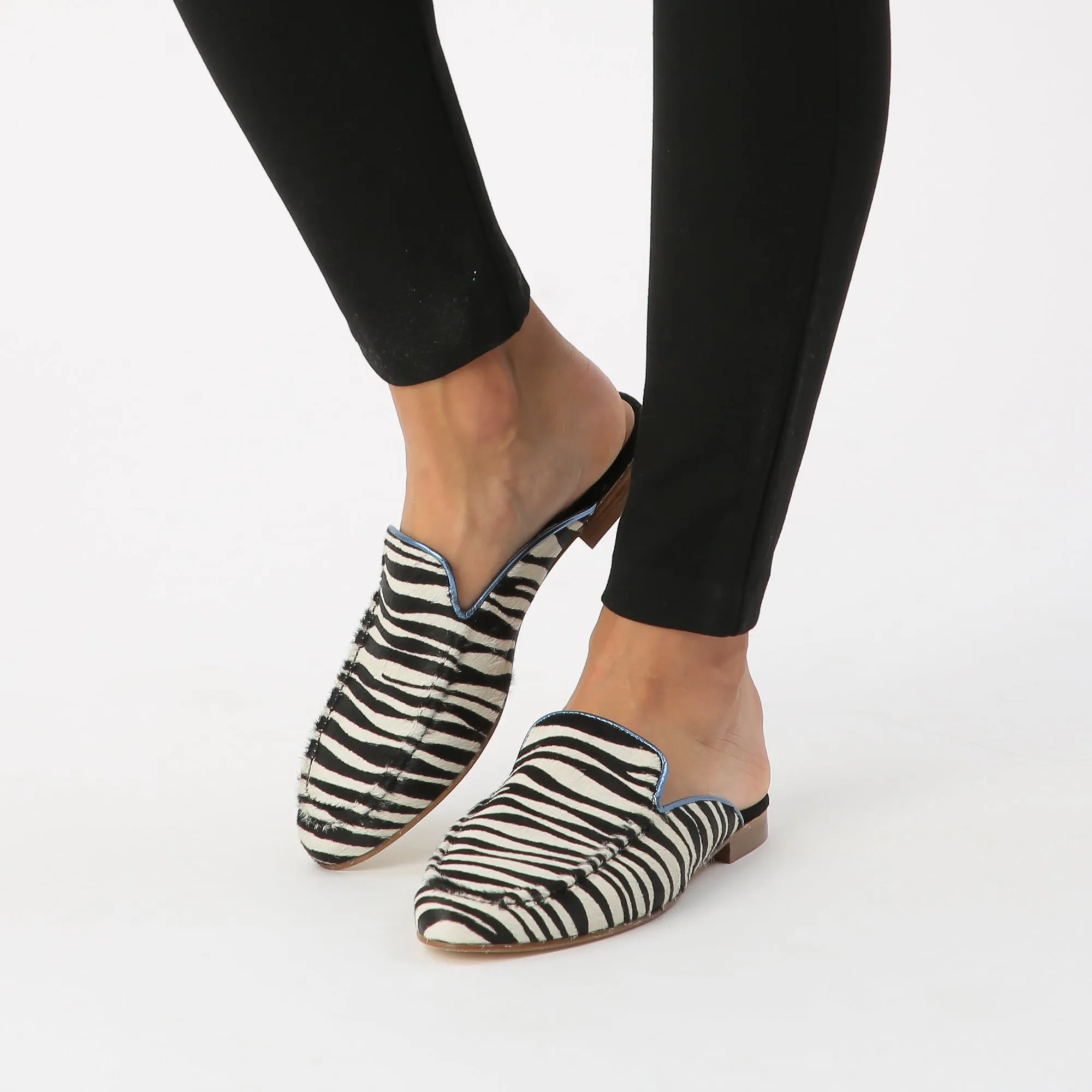 BARBARA slip-on mule - zebra