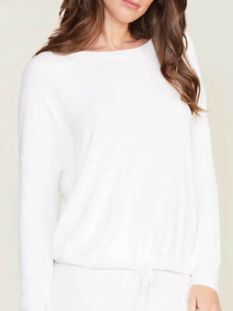 Barefoot Dreams CozyChic Ultra Lite Slouchy Pullover - Pearl White