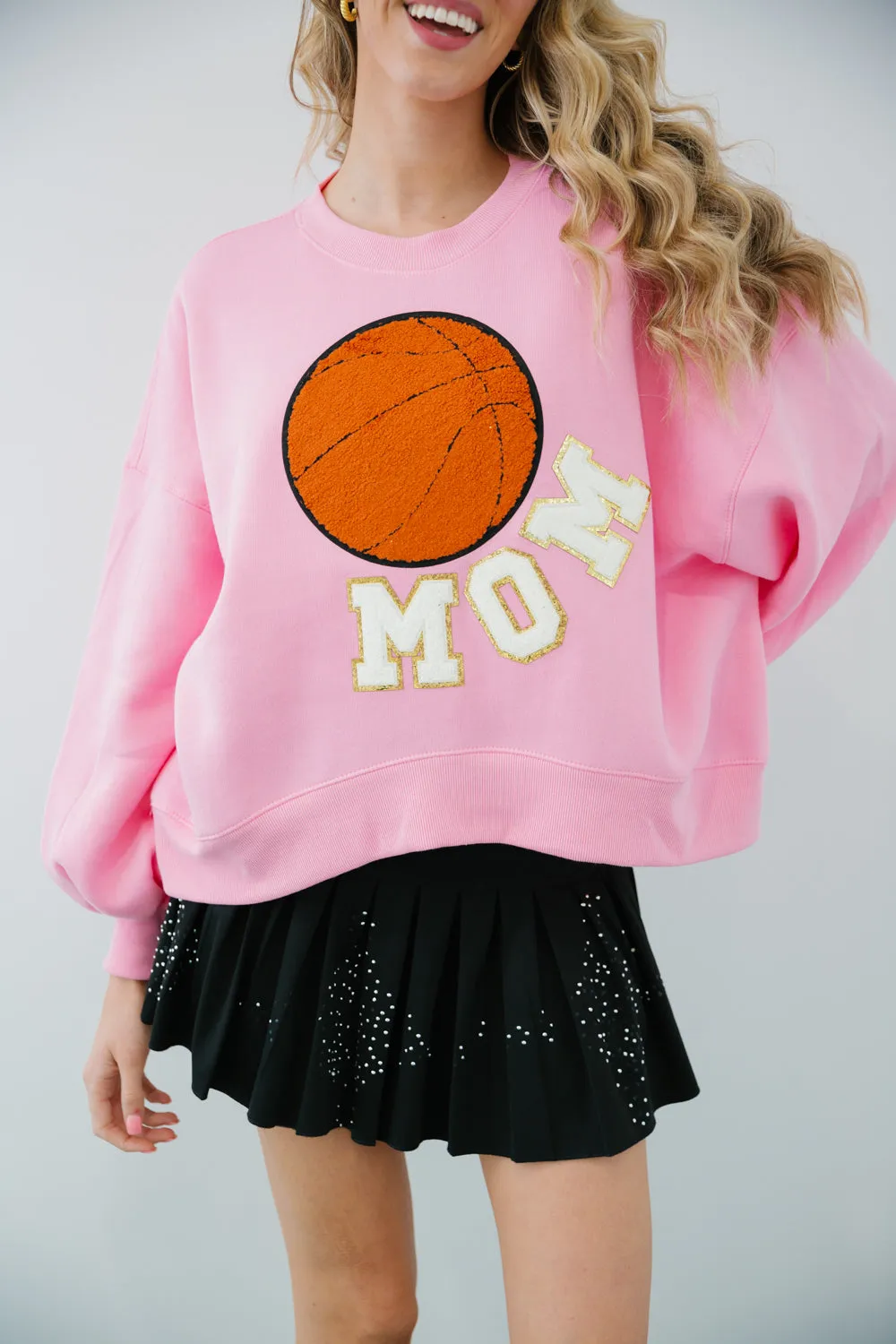 BASKETBALL MOM PINK PULLOVER