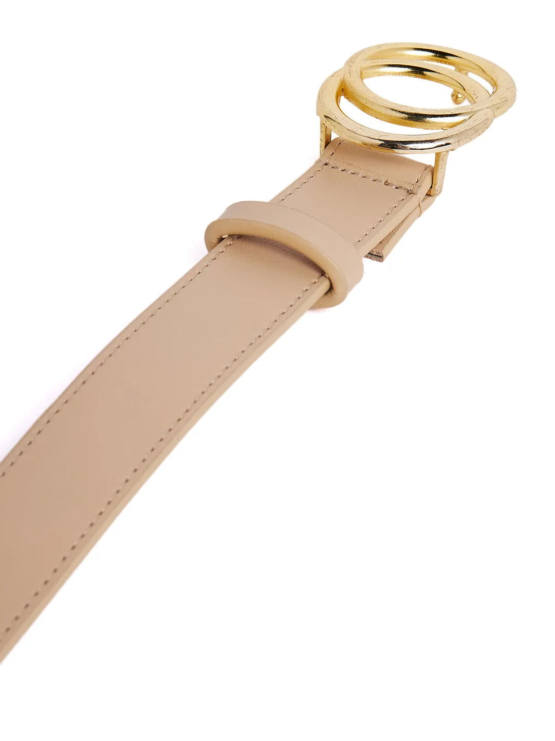 Berrylush Women Solid Cream Smart Casual Slim Regular Belt