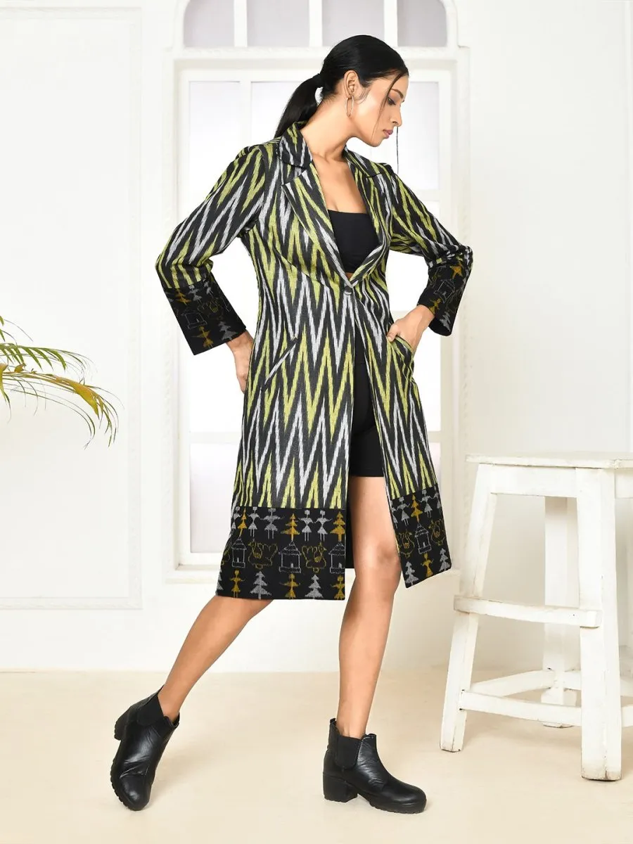 Bia Handloom Cotton Black Trench Coat