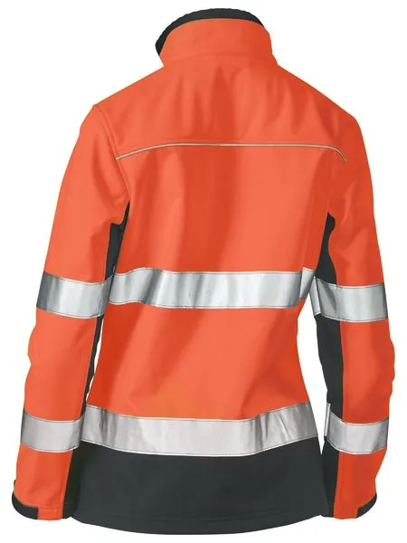 Bisley Womens Hi Vis 2 Tone Soft Shell Jacket c/w 3M Reflective Tape BJL6059T