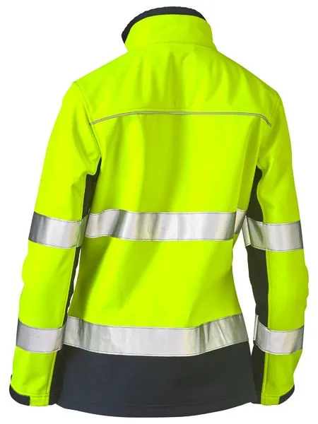 Bisley Womens Hi Vis 2 Tone Soft Shell Jacket c/w 3M Reflective Tape BJL6059T