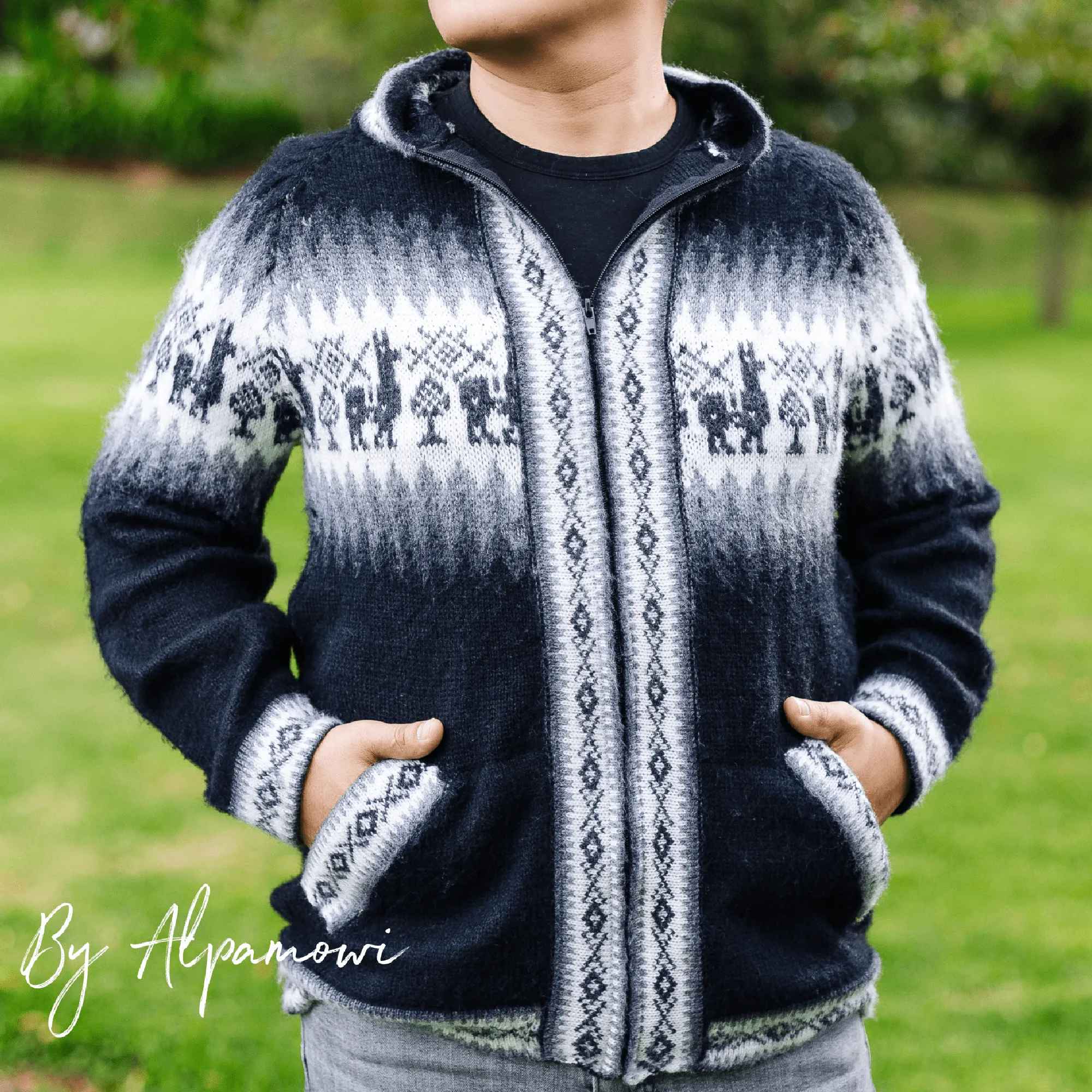 Black Alpaca Wool Sweater