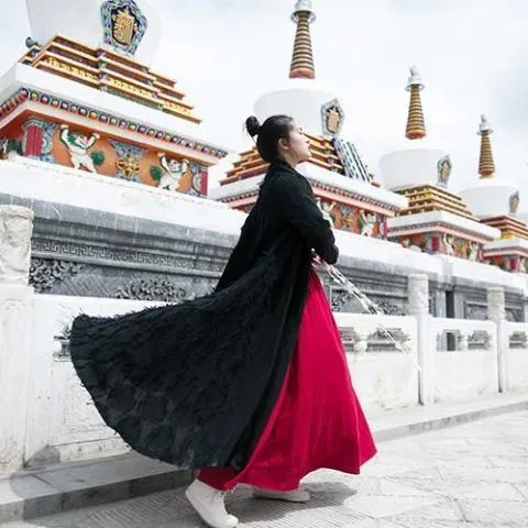 Black Linen Cardigan Trench Coat | Mandala