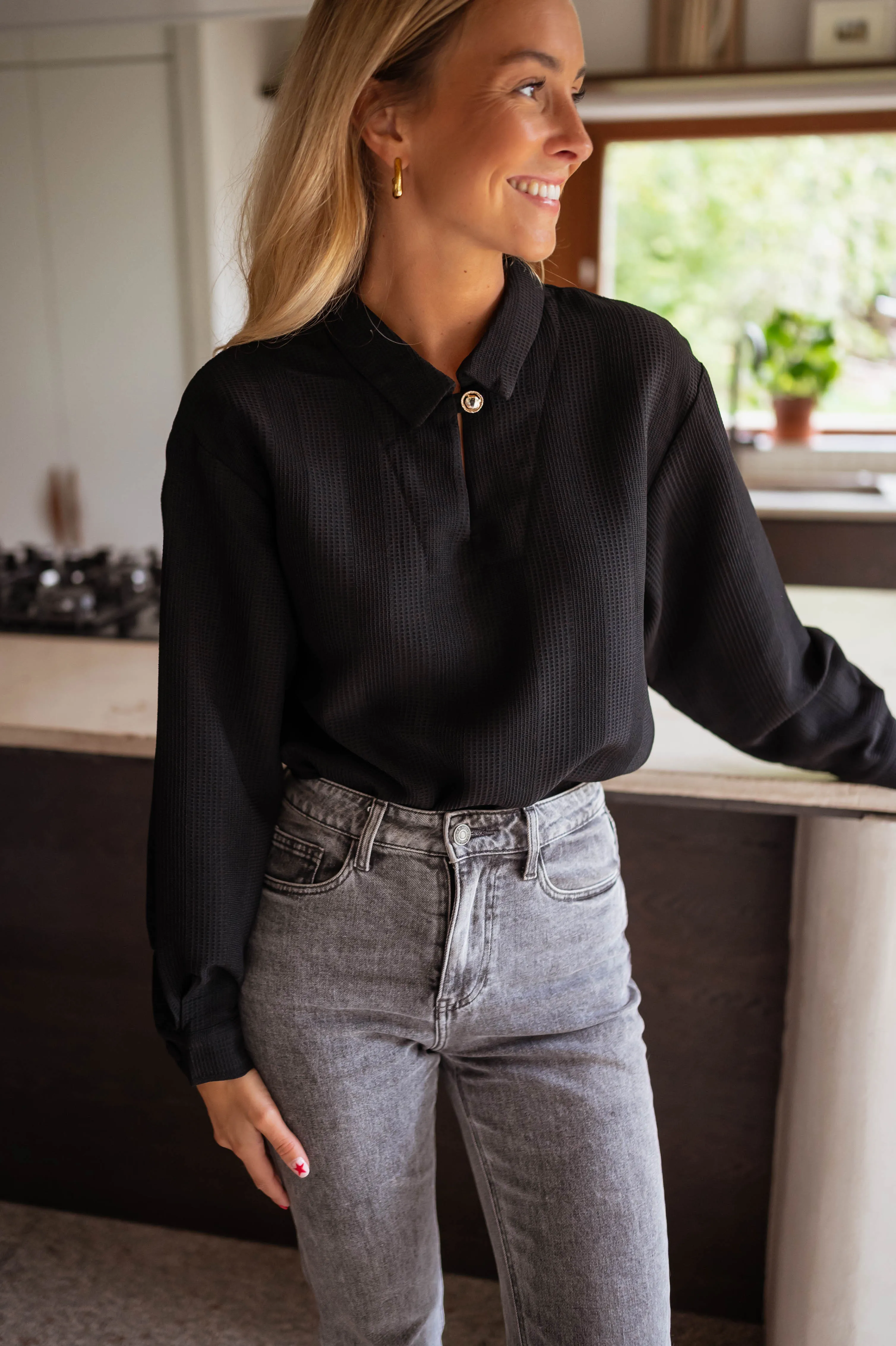 Black Tully Blouse