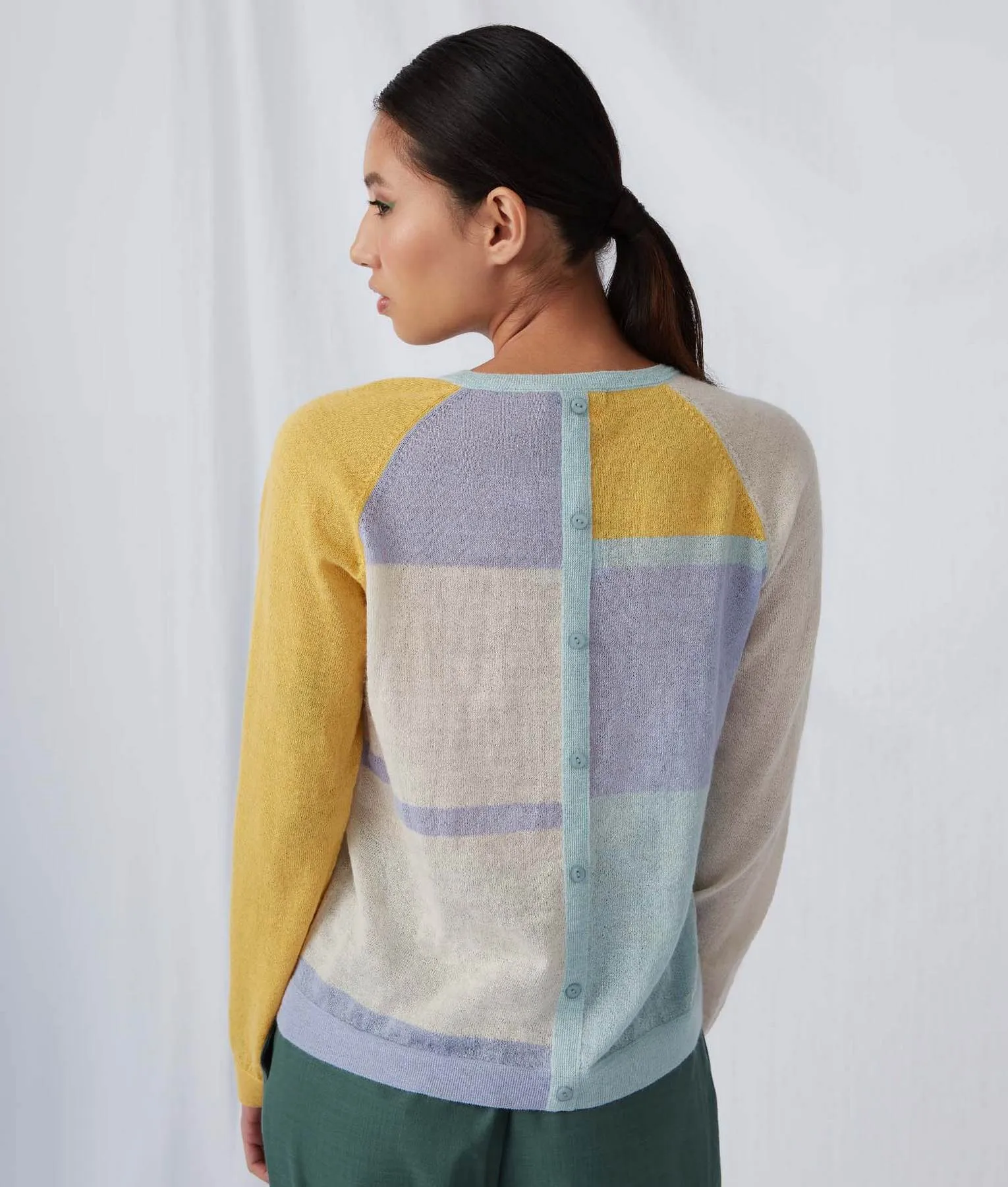 Blocked Intarsia Crew Sweater