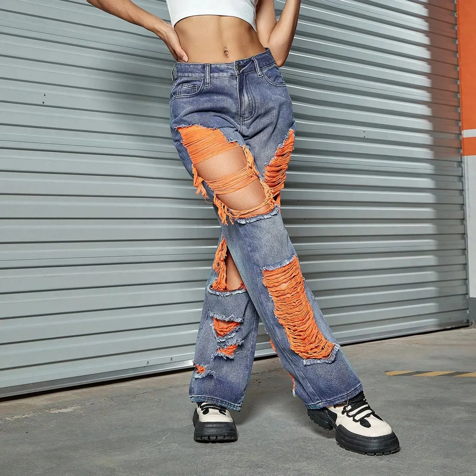 Booty Lifting Straight Leg Streetwear Jeans