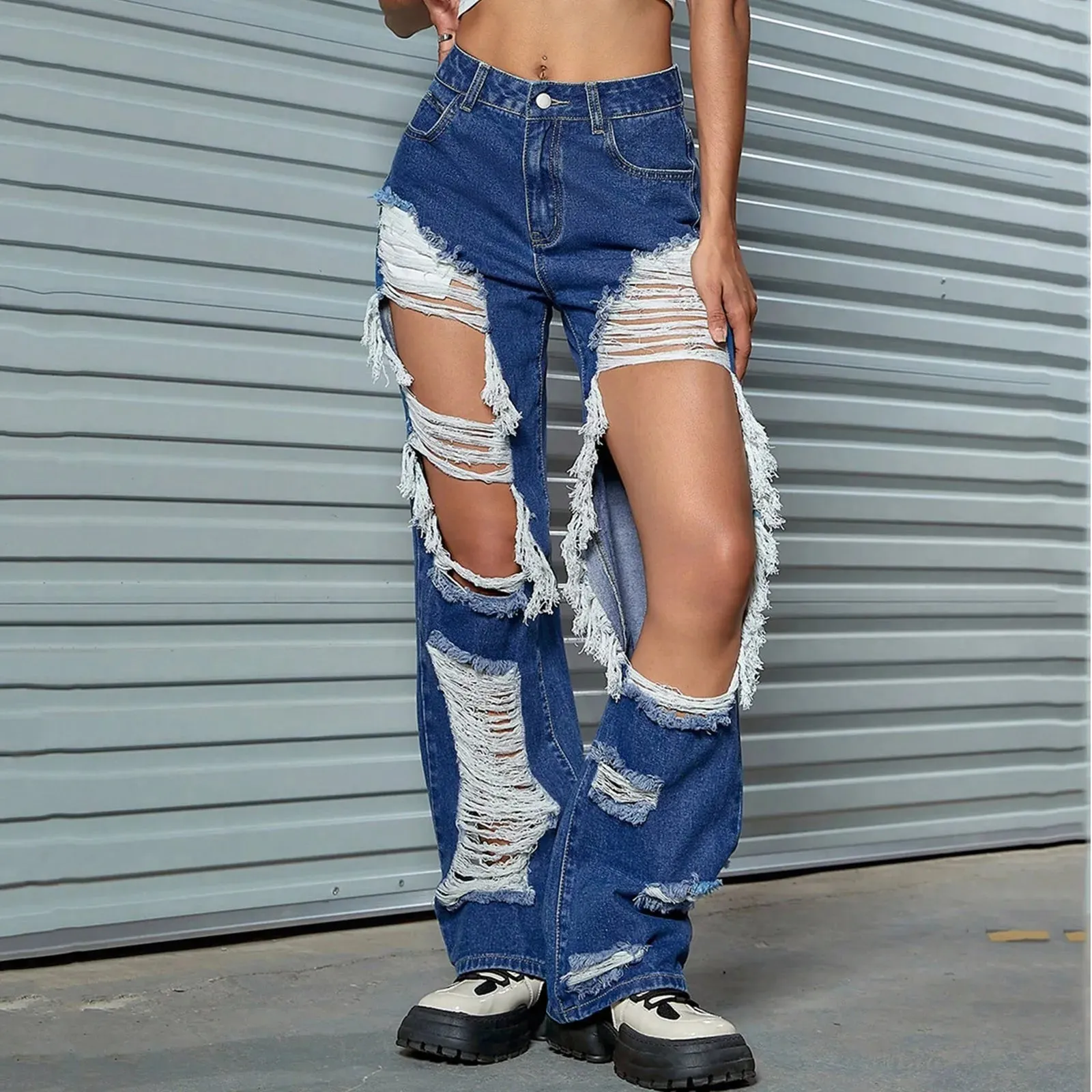 Booty Lifting Straight Leg Streetwear Jeans