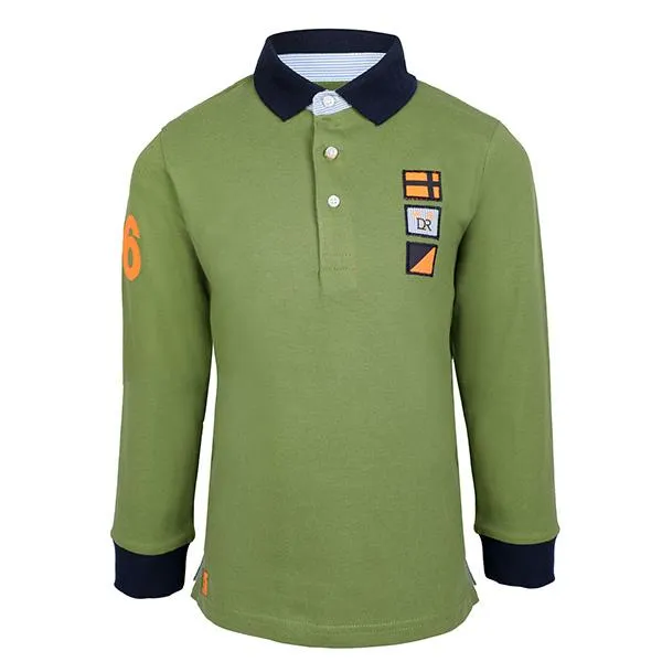 BOYS LONG SLEEVE POLO - GREEN