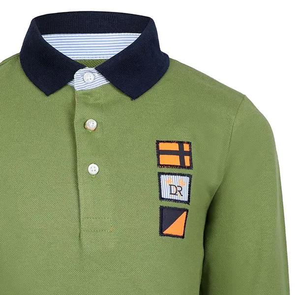 BOYS LONG SLEEVE POLO - GREEN