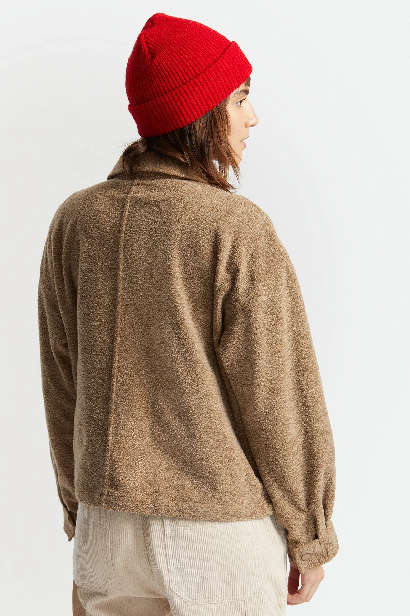 Brixton Bowery Long Sleeve Arctic Stretch Women's Fleece - Oatmeal