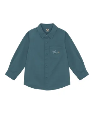 Brushed Cotton Twill Shirt in River Green