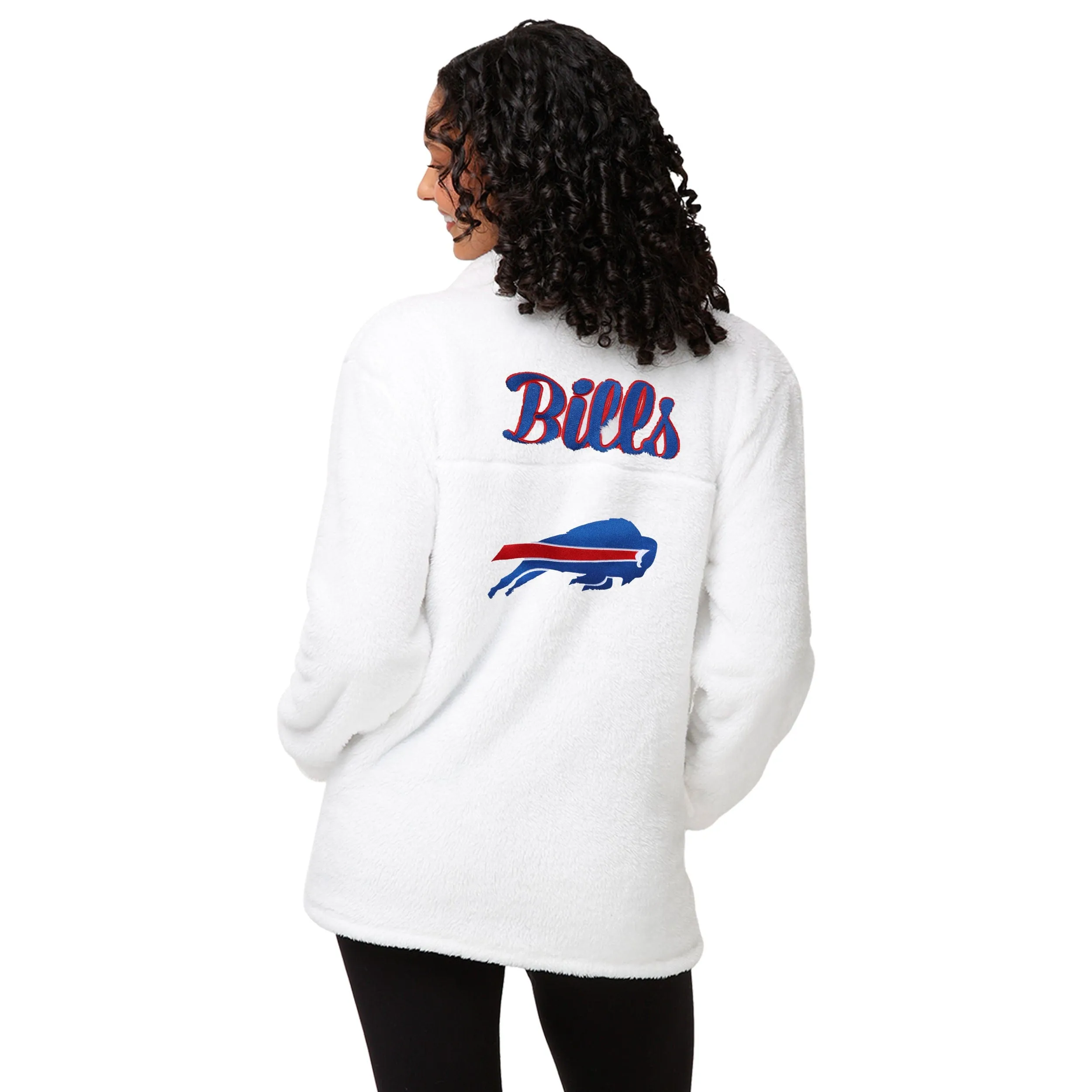 Buffalo Bills NFL Womens White Sherpa Jacket