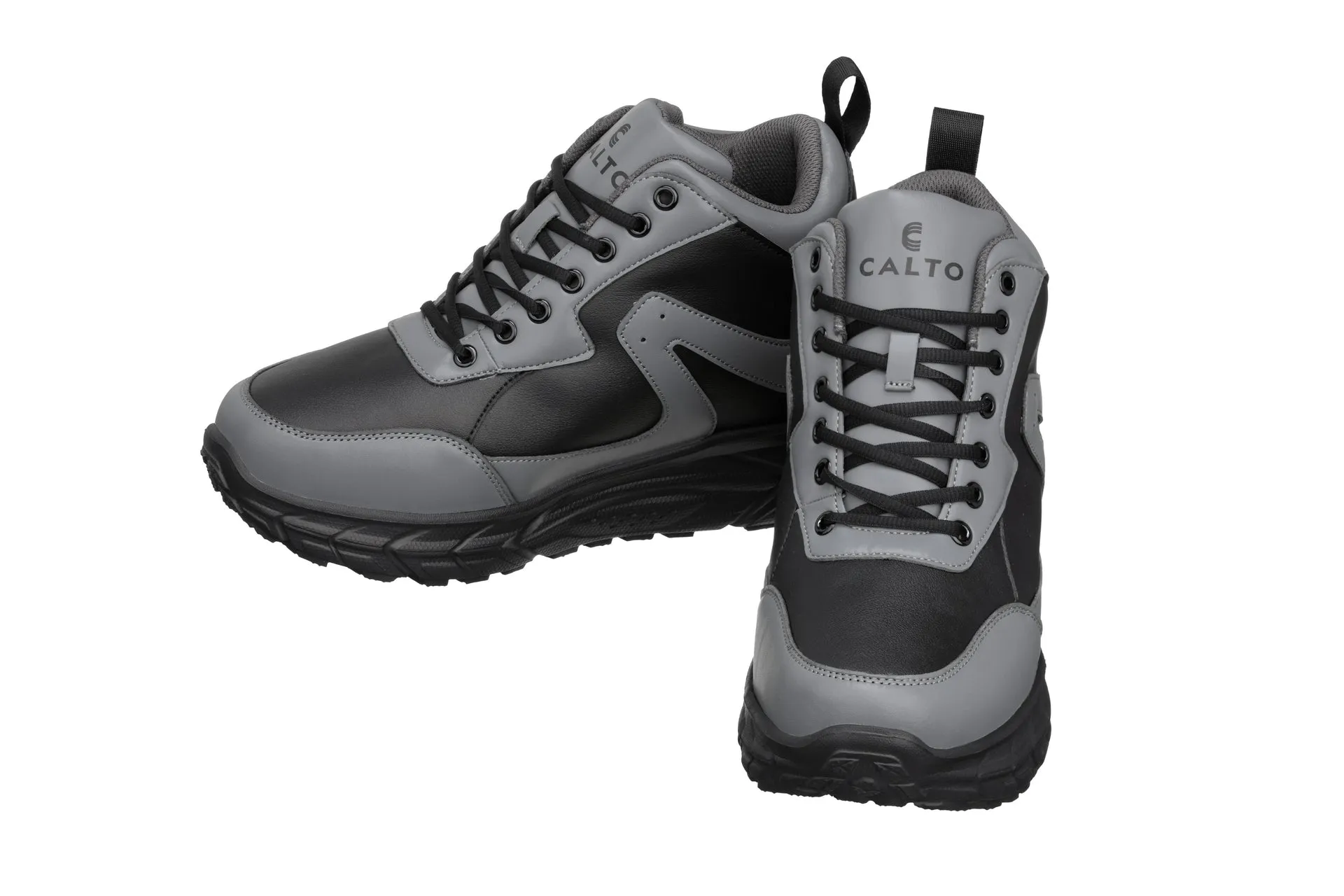 CALTO - S22771 - 4 Inches Taller (Black/Grey) - Hiking Style Boots