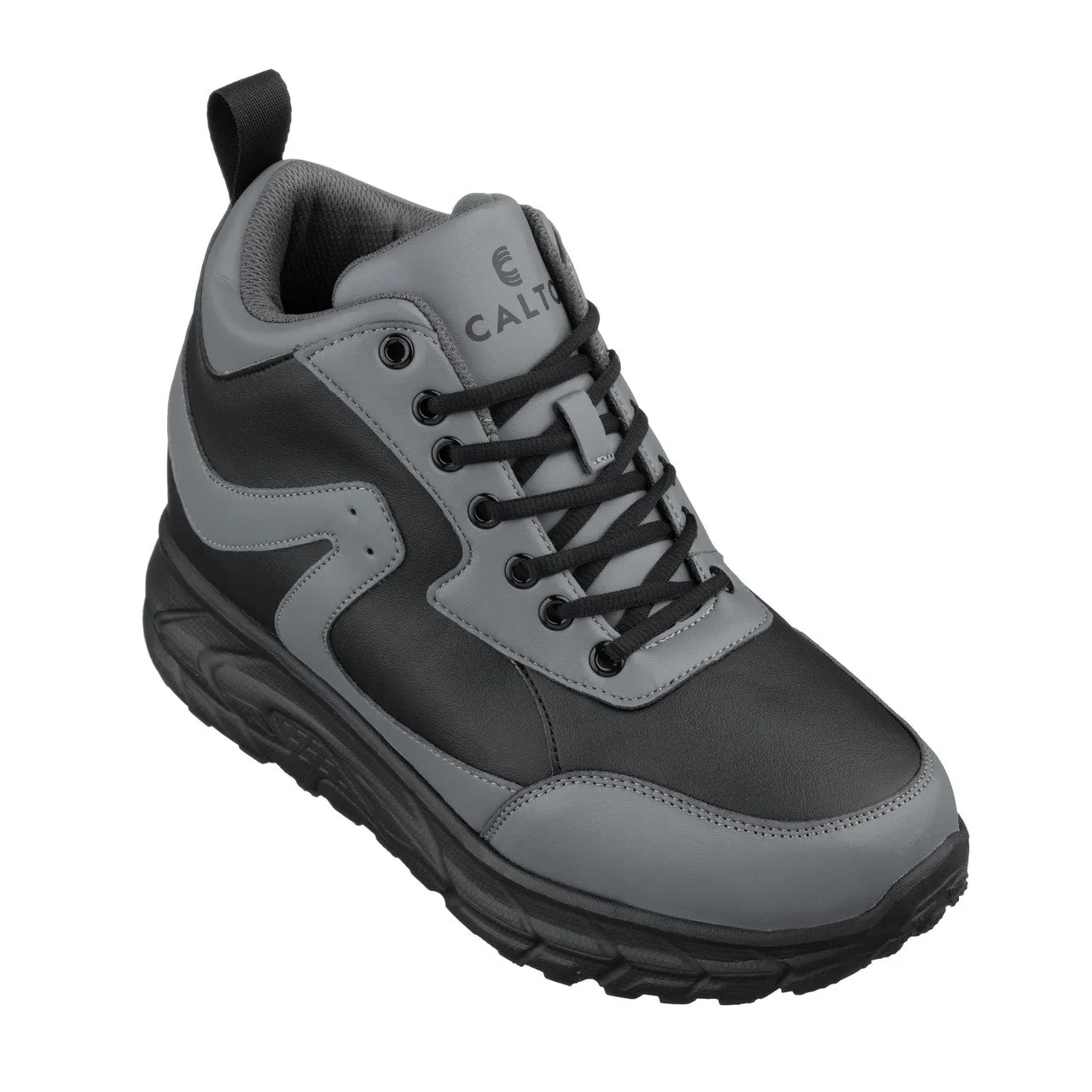 CALTO - S22771 - 4 Inches Taller (Black/Grey) - Hiking Style Boots