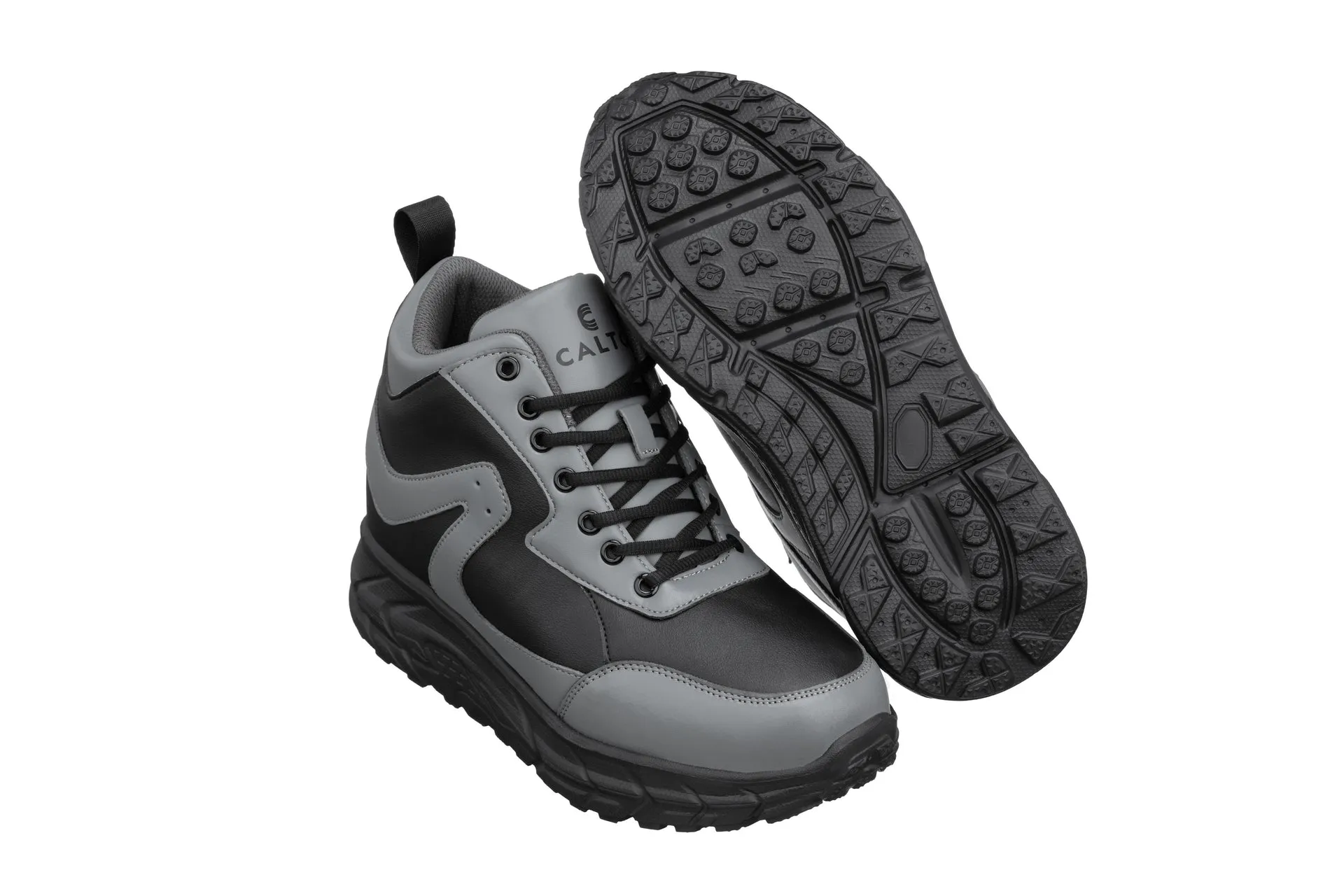 CALTO - S22771 - 4 Inches Taller (Black/Grey) - Hiking Style Boots