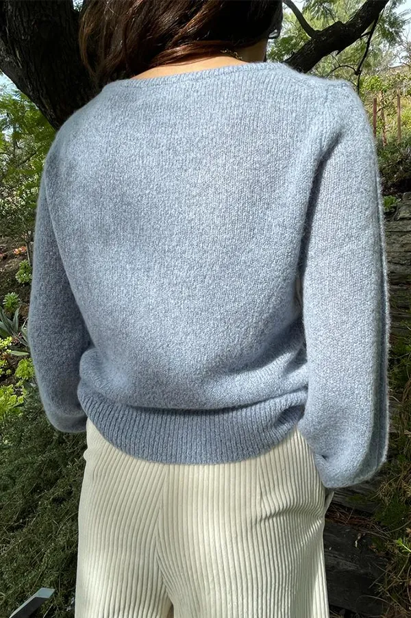 Cashmere Crewneck Sweater in Atlantic Blue