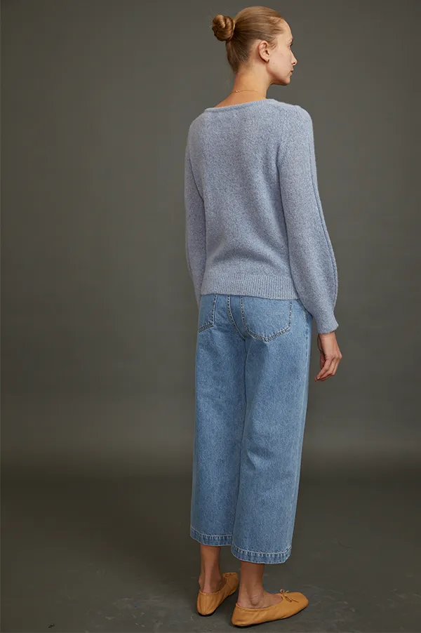 Cashmere Crewneck Sweater in Atlantic Blue