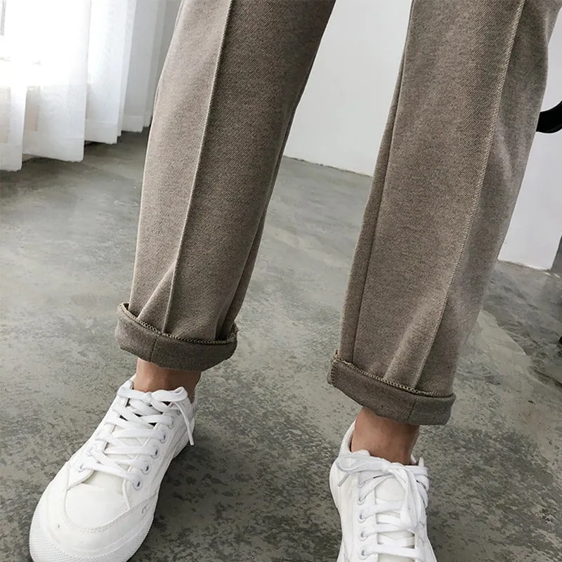 Casual Straight Trousers High-Wasted Loose Pants