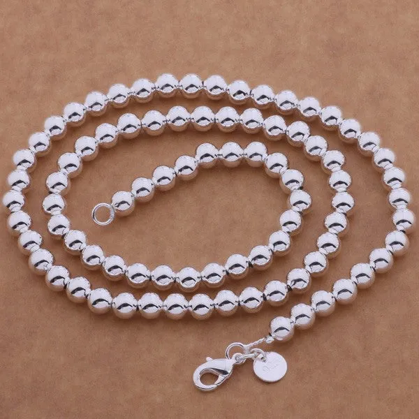 Classic Beads Silver Necklace