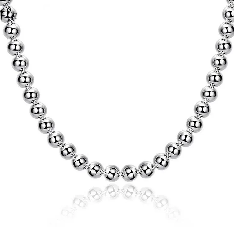 Classic Beads Silver Necklace